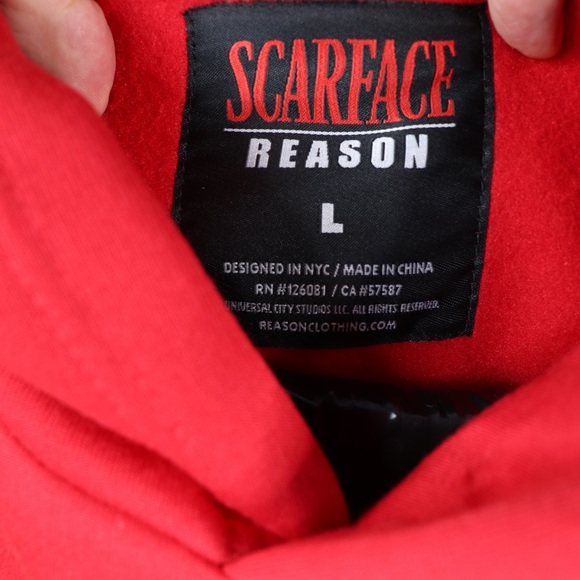Scarface Reason Red Hoodie Sweater Graphic Size Large. - Picture 6 of 9